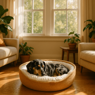 Panier en osier pour chien - Bréhan - Vivre avec son chien