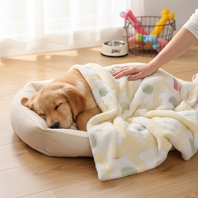 Couverture pour chien - Couverture pour chien - Douce Nuit | Douillette Durable - Vivre avec son chien