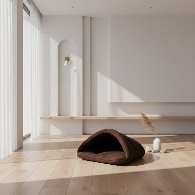 Lit pour chien - lit grotte chien - Petit Refuge | Polaire Apaisant - Vivre avec son chien