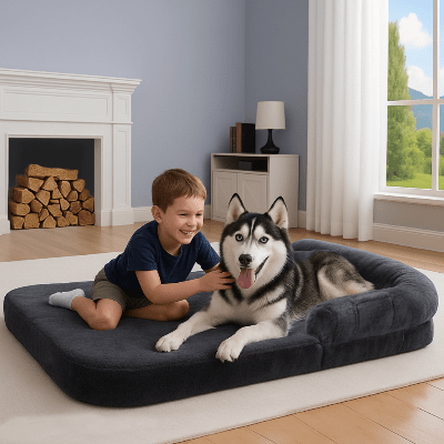 lit chien - Lit pliable pour chien - Altaro | 2 - en - 1 transformable - Vivre avec son chien