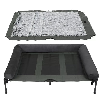 lit sureleve chien zephyr gris housse dehousable lavable