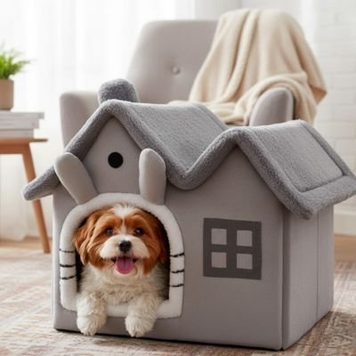 Niche pour chien intérieur - Maison pour chien - Cocon Lune | Confortable et Résistante - Vivre avec son chien
