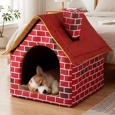 Niche pour chien intérieur - Maison pour chien - Maison Brique | Cocon Mignon - Vivre avec son chien