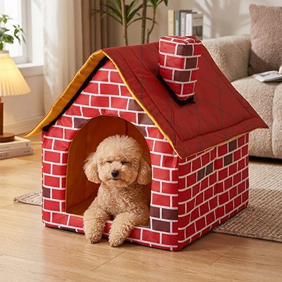 Niche pour chien intérieur - Maison pour chien - Maison Brique | Cocon Mignon - Vivre avec son chien