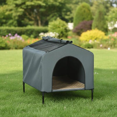 Niche pour chien extérieur - Niche pour chien - Nidara | Surélevée 2 en 1 - Vivre avec son chien