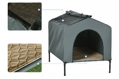 Niche pour chien extérieur - Niche pour chien - Nidara | Surélevée 2 en 1 - Vivre avec son chien