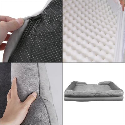 panier chien solstice gris vue dessous tissus antiderapant rembourage