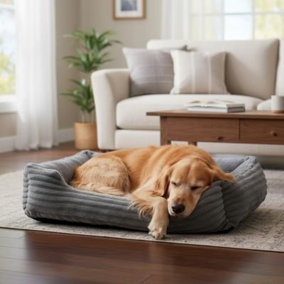 Panier pour chien - Panier Chien - Velours Confort | Moelleux - Vivre avec son chien