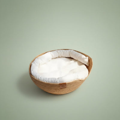 Panier pour chien -Panier en osier pour chien fond vert