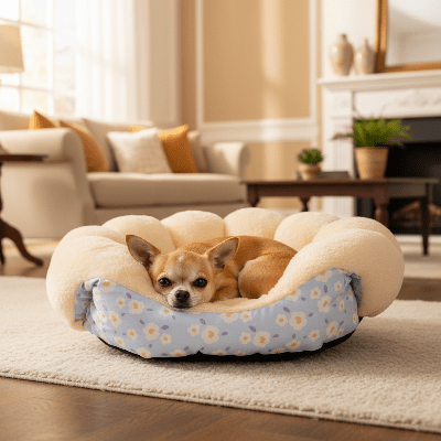 Panier pour chien - Panier pour chien - Élégance Douillet | Coquillage - Vivre avec son chien