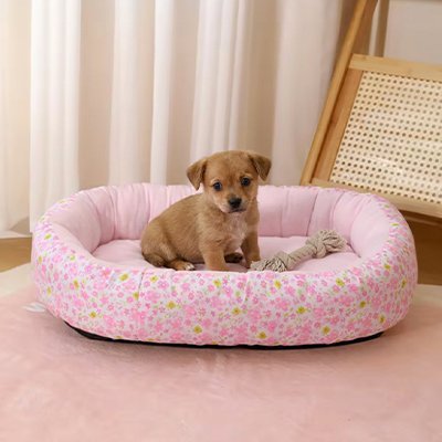 Panier pour chien - Panier pour Chien - Fleur Douce | Confort léger - Vivre avec son chien